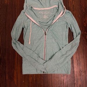 Grey Aeropostale Sweatshirt Full Zip Up Hoodie Light Weight